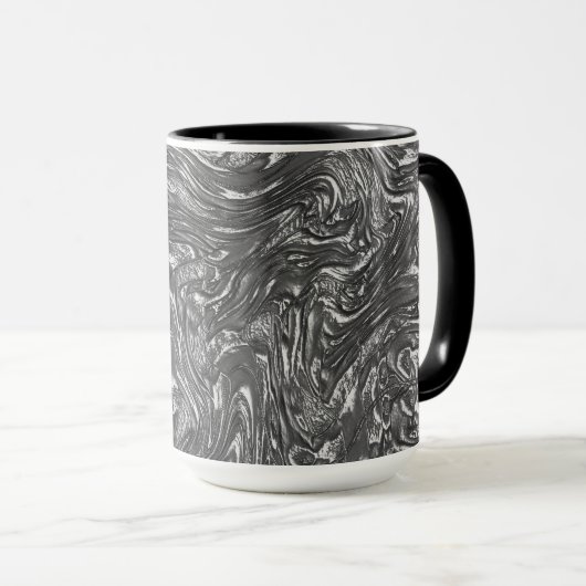 Grau-Graphit gebogene grobe Textur Tasse (VorderseiteRechts)