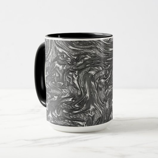 Grau-Graphit gebogene grobe Textur Tasse (Vorderseite Links)