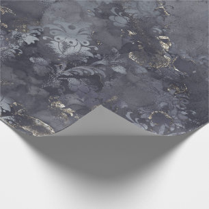 Grau Graphit Sepia Blumen Grungy Cottage Tinte Geschenkpapier
