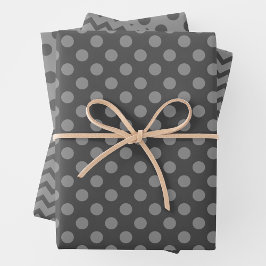 Grau & Grau Mehrfach-Muster-Geschenkpapierbögen Geschenkpapier Set