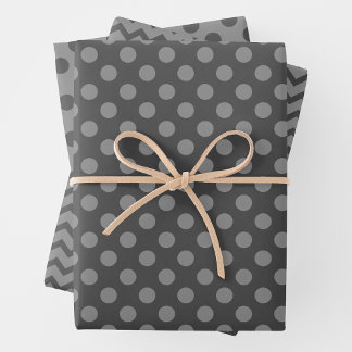 Grau & Grau Mehrfach-Muster-Geschenkpapierbögen Geschenkpapier Set