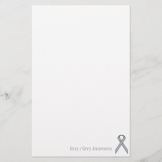 Grau / Grau Standard Ribbon von Kenneth Yoncich Briefpapier (Vorderseite)