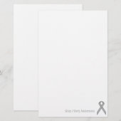 Grau / Grau Standard Ribbon von Kenneth Yoncich Briefpapier (Vorne/Hinten)
