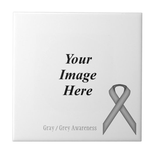 Grau / Grau Standard Ribbon von Kenneth Yoncich Fliese (Vorderseite)