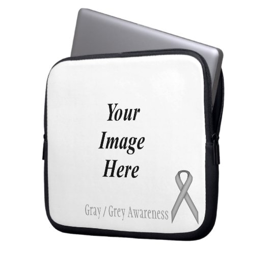 Grau / Grau Standard Ribbon von Kenneth Yoncich Laptopschutzhülle (Vorderseite Links)