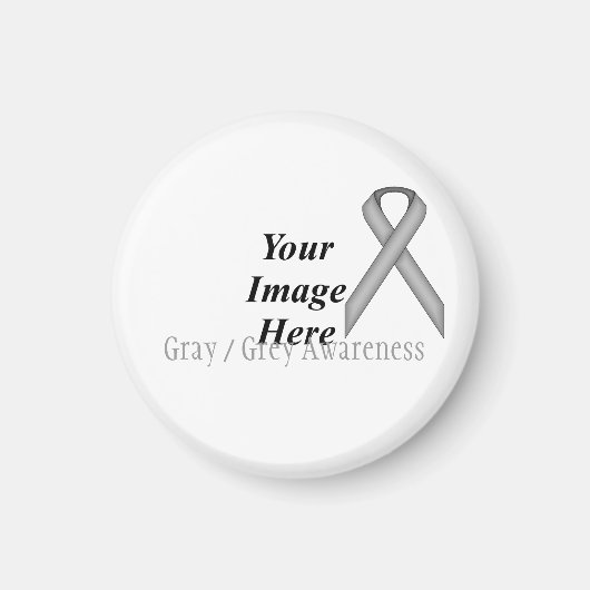 Grau / Grau Standard Ribbon von Kenneth Yoncich Magnet (Vorne)