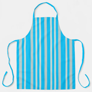 Grau-graugrüne Linienstreifen auf Himmelblau  Schürze