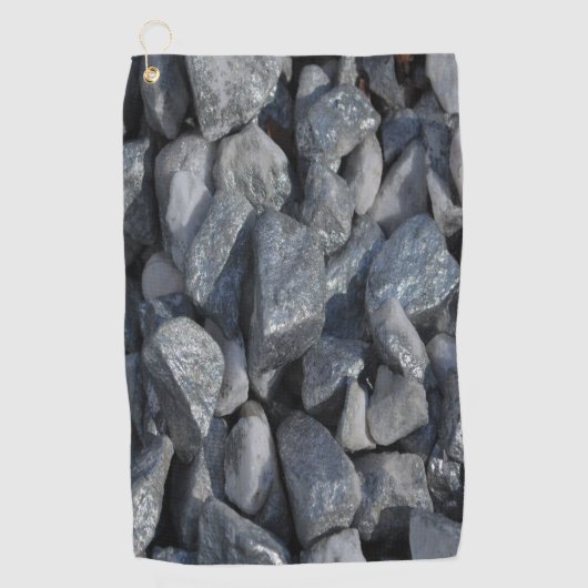 Grau-Gray Stones Golfhandtuch (Vorderseite)