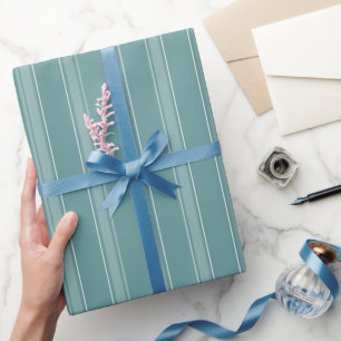 Grau Grün & Hellgrau Grün Streifen Geschenkpapier