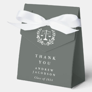 Grau-grün JD Law Scales+Lorbeer-Abschluss Geschenkschachtel