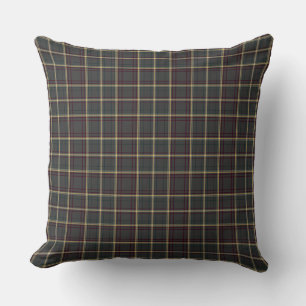 Grau-grün kariertes Tartan-Muster Kissen