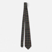 Grau-grün kariertes Tartan-Muster Krawatte (Rückseite)