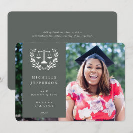 Grau-Grün- und Weißrechtsskala Laurel Wreath Foto Ankündigung