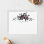 Grau-grüne Aquarellfarbenmonogramm Mitteilungskarte (Vorderseite/Rückseite Beispiel)