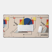 Grau-grüne geometrische Gaming-Hintergrund-Monogra Schreibtischunterlage (Tastatur & Maus)