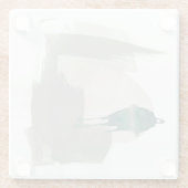 Grau-Grüne Gesten Glasuntersetzer (Rückseite)