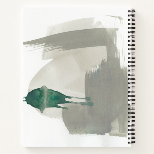 Grau-Grüne Gesten Notizblock (Rückseite)