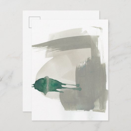 Grau-Grüne Gesten Postkarte (Vorne/Hinten)