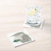 Grau-Grüne Gesten Rechteckiger Pappuntersetzer (Vor Ort)