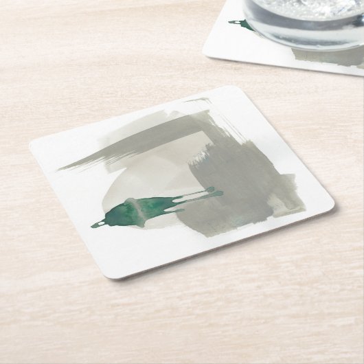 Grau-Grüne Gesten Rechteckiger Pappuntersetzer (angewinkelt)
