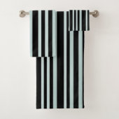 Grau-grüne Streifen auf schwarzen Streifen Badhandtuch Set (Insitu)