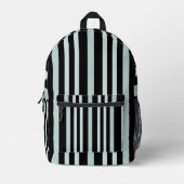 Grau-grüne Streifen auf schwarzen Streifen Bedruckter Rucksack (Vorderseite)