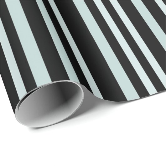 Grau-grüne Streifen auf schwarzen Streifen Geschenkpapier (Rolleneckpunkt)