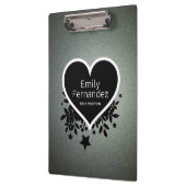 Grau-grünes Glitzer-Muster Klemmbrett (Links)