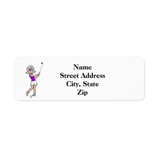 Grau Hair Frau Golfer Rücksendeadresse (Vorne)