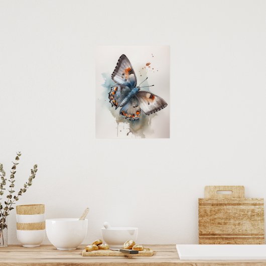 Grau Hairstreak Butterfly Art Print Poster (Küche)