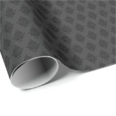 Grau Halloween Damask Wrapping Paper Geschenkpapier (Rolleneckpunkt)