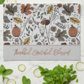 Grau Harvest und Horns Dankbar, gesegnet Geschirrtuch (Gefaltet)