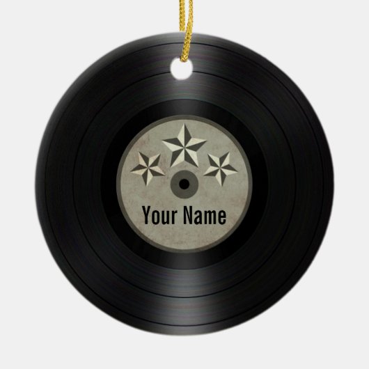 Grau hat personalisiertes Vinylrekordalbum in der Keramikornament (Vorne)