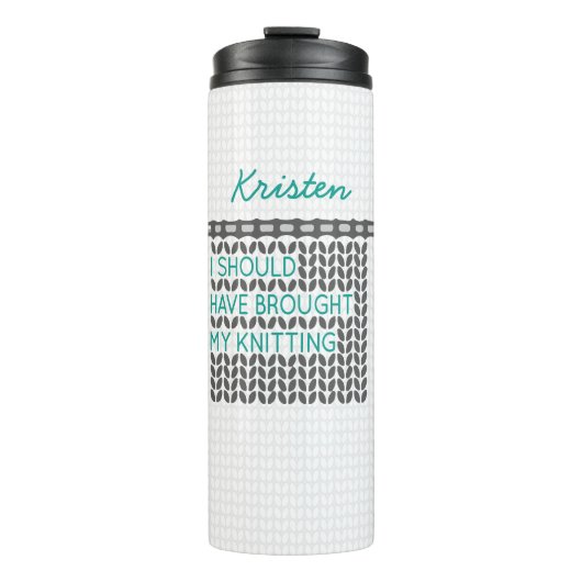 Grau hätte ich mir das Knittern antun sollen Thermosbecher (Vorderseite)