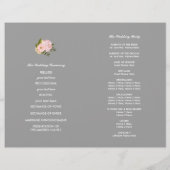 Grau | Hochzeitsprogramm für Blush Pink Peonies (Rückseite)