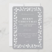 Grau Holly + Berry Border Flat Weihnachten außerha (Vorderseite)