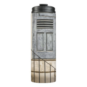 GRAU-HOLZFENSTER THERMOSBECHER