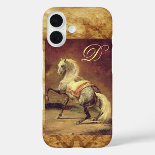 GRAU-HORSE-MONOGRAMM iPhone 16 HÜLLE