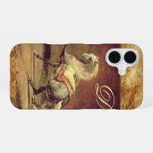 GRAU-HORSE-MONOGRAMM iPhone 16 HÜLLE (Rückseite (Horizontal))