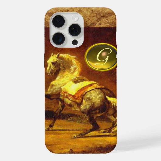 GRAU-HORSE-MONOGRAMM iPhone HÜLLE (Rückseite)