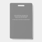 Grau Hospital ID Abzeichen mit Foto & Strichcode Ausweis (Rückseite)