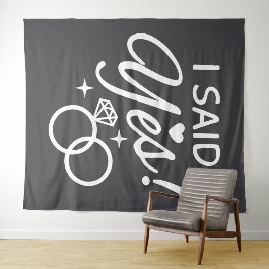 Grau, ich sagte ja Engagement Party Wandteppich (Beispiel (Horizontal))