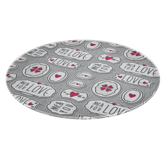 Grau ich und Sie Liebe Muster Schneidebrett (Ecke)