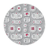 Grau ich und Sie Liebe Muster Schneidebrett (Vorderseite)