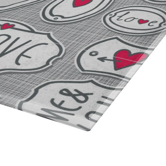 Grau ich und Sie Liebe Muster Schneidebrett (Ecke)