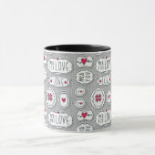 Grau ich und Sie Liebe Muster Tasse (Zentrum)