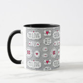 Grau ich und Sie Liebe Muster Tasse (Links)