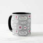 Grau ich und Sie Liebe Muster Tasse (Vorderseite Links)
