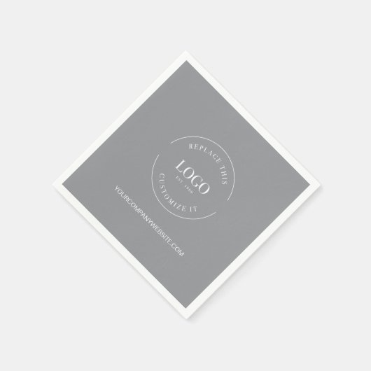 Grau Ihr Logo hier Firmenwebsite Custom Serviette (Ecke)