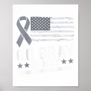 Grau im Mai Hirnkrebs-Bewusstsein Monat Kriegrio Poster